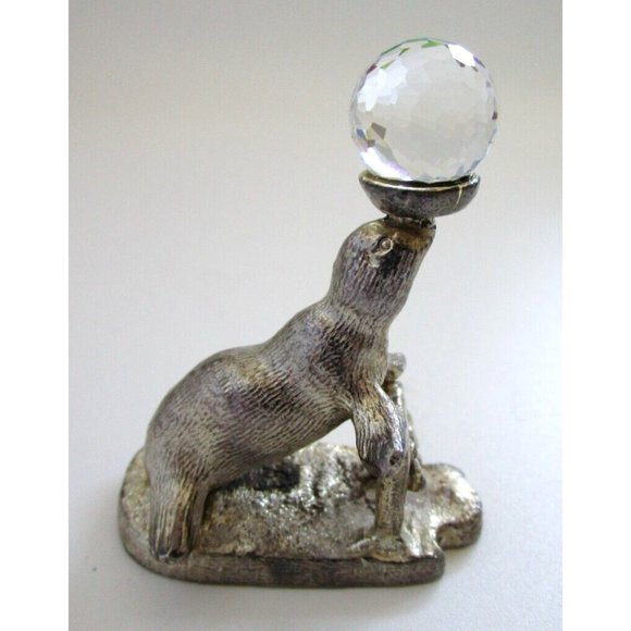 Myth & Magic COLL.PEWTER FIGURINE Performing Seal & Crystal Ball WAPW G.Britain - Picture 3 of 10